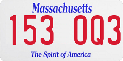 MA license plate 153OQ3