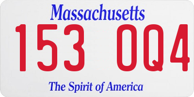 MA license plate 153OQ4