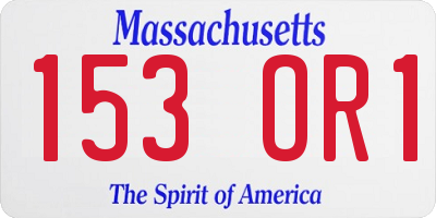 MA license plate 153OR1