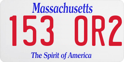 MA license plate 153OR2