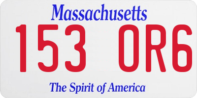 MA license plate 153OR6
