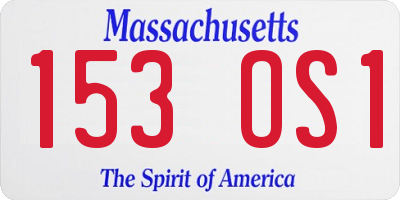 MA license plate 153OS1
