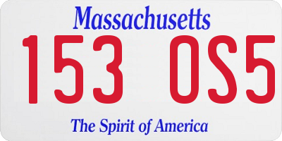 MA license plate 153OS5