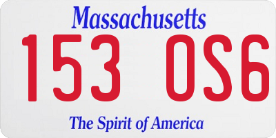MA license plate 153OS6