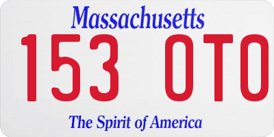 MA license plate 153OT0