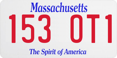 MA license plate 153OT1