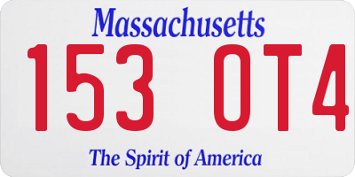 MA license plate 153OT4