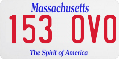 MA license plate 153OV0