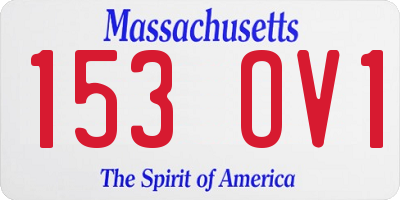 MA license plate 153OV1