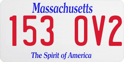 MA license plate 153OV2