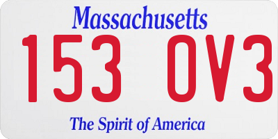 MA license plate 153OV3