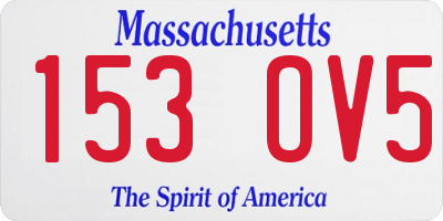 MA license plate 153OV5