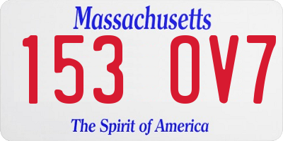 MA license plate 153OV7