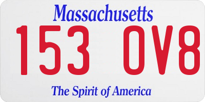 MA license plate 153OV8