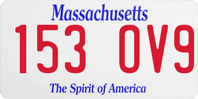 MA license plate 153OV9