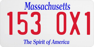 MA license plate 153OX1