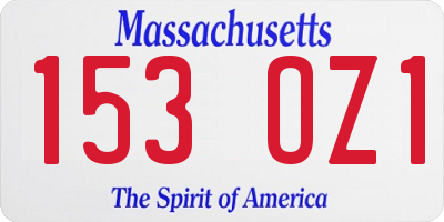 MA license plate 153OZ1