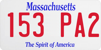 MA license plate 153PA2