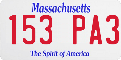 MA license plate 153PA3