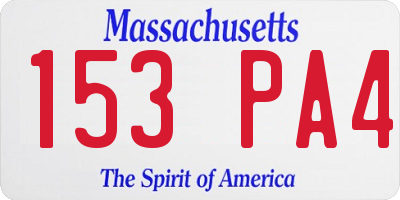 MA license plate 153PA4