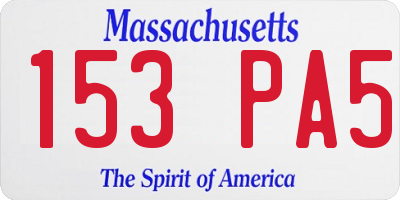 MA license plate 153PA5