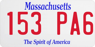 MA license plate 153PA6