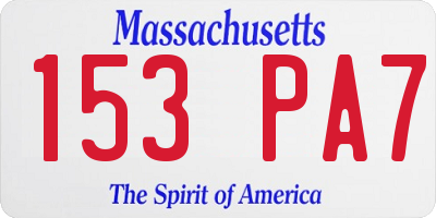 MA license plate 153PA7