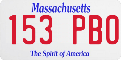 MA license plate 153PB0