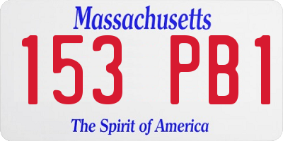 MA license plate 153PB1