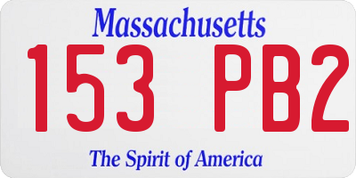 MA license plate 153PB2