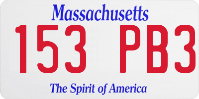 MA license plate 153PB3