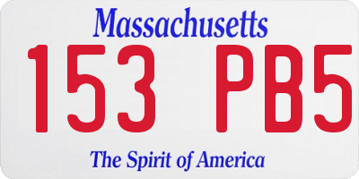 MA license plate 153PB5