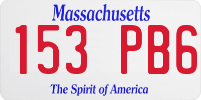 MA license plate 153PB6