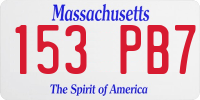 MA license plate 153PB7