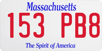 MA license plate 153PB8