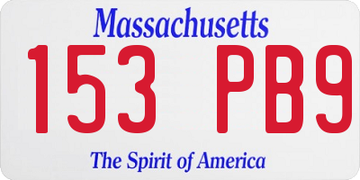 MA license plate 153PB9