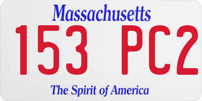 MA license plate 153PC2