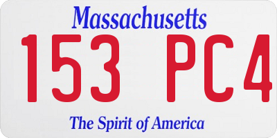 MA license plate 153PC4