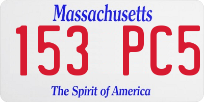 MA license plate 153PC5