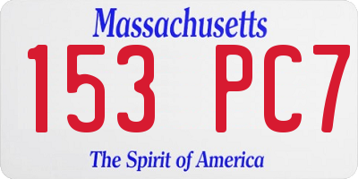 MA license plate 153PC7