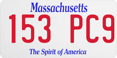 MA license plate 153PC9