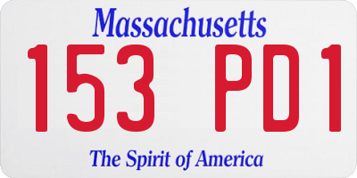 MA license plate 153PD1