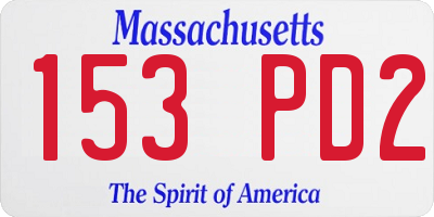 MA license plate 153PD2