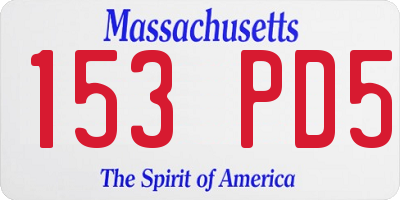 MA license plate 153PD5