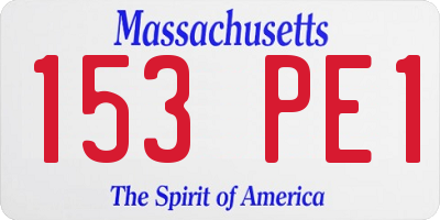 MA license plate 153PE1