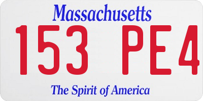 MA license plate 153PE4