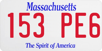 MA license plate 153PE6