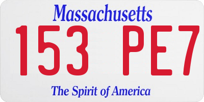 MA license plate 153PE7