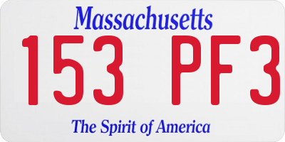 MA license plate 153PF3