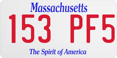 MA license plate 153PF5